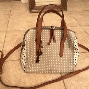 Fossil polka dot Sydney satchel